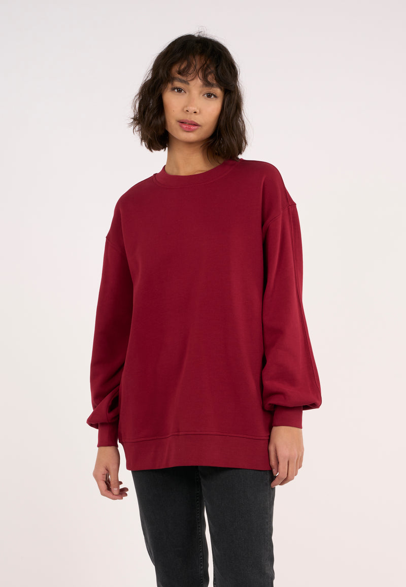 KnowledgeCotton Apparel - WMN Boxy sweatshirt Sweats 1364 Rhubarb