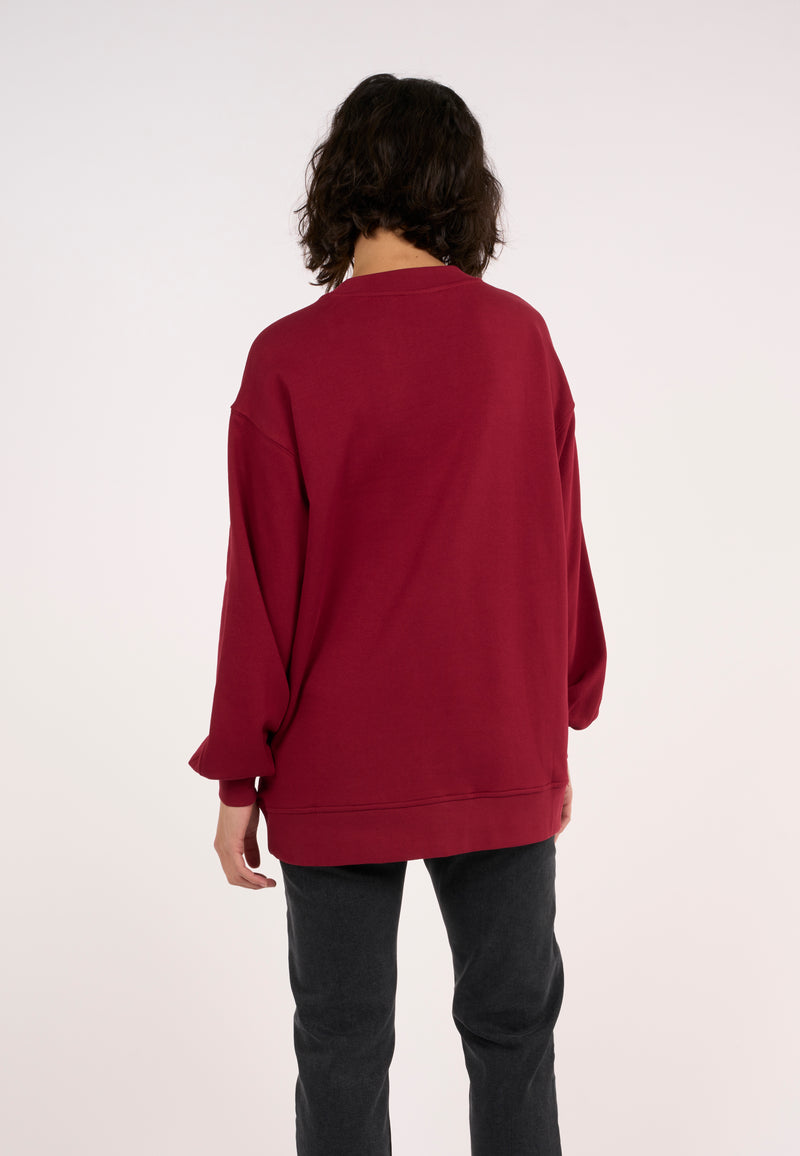 KnowledgeCotton Apparel - WMN Boxy sweatshirt Sweats 1364 Rhubarb