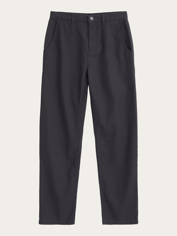 KnowledgeCotton Apparel - WMN CALLA tapered canvas pant Pants 1300 Black Jet