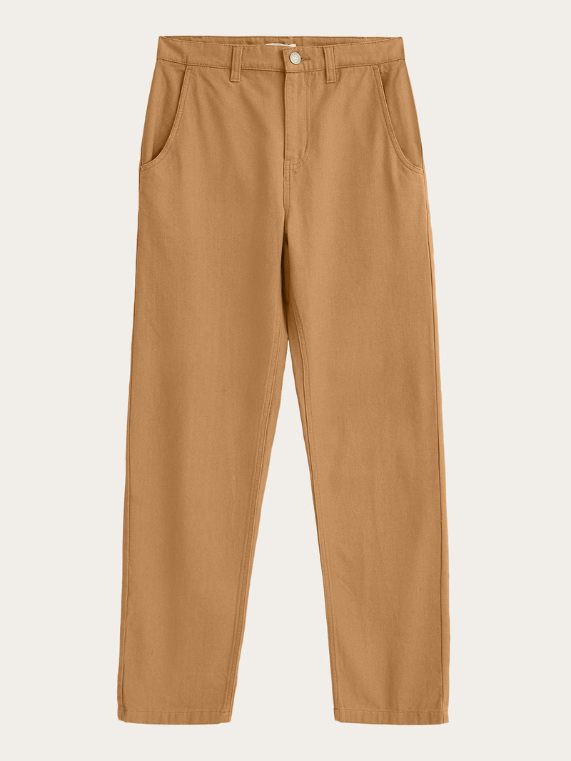 KnowledgeCotton Apparel - WMN CALLA tapered canvas pant Pants 1366 Brown Sugar