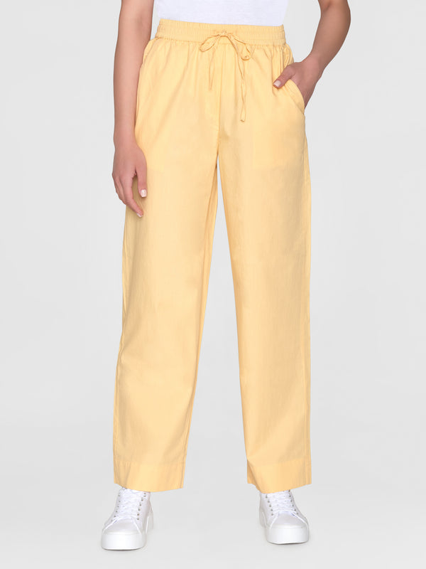 KnowledgeCotton Apparel - WMN CHLOE barrel high-rise poplin elastic waistband pants Pants 1352 Impala