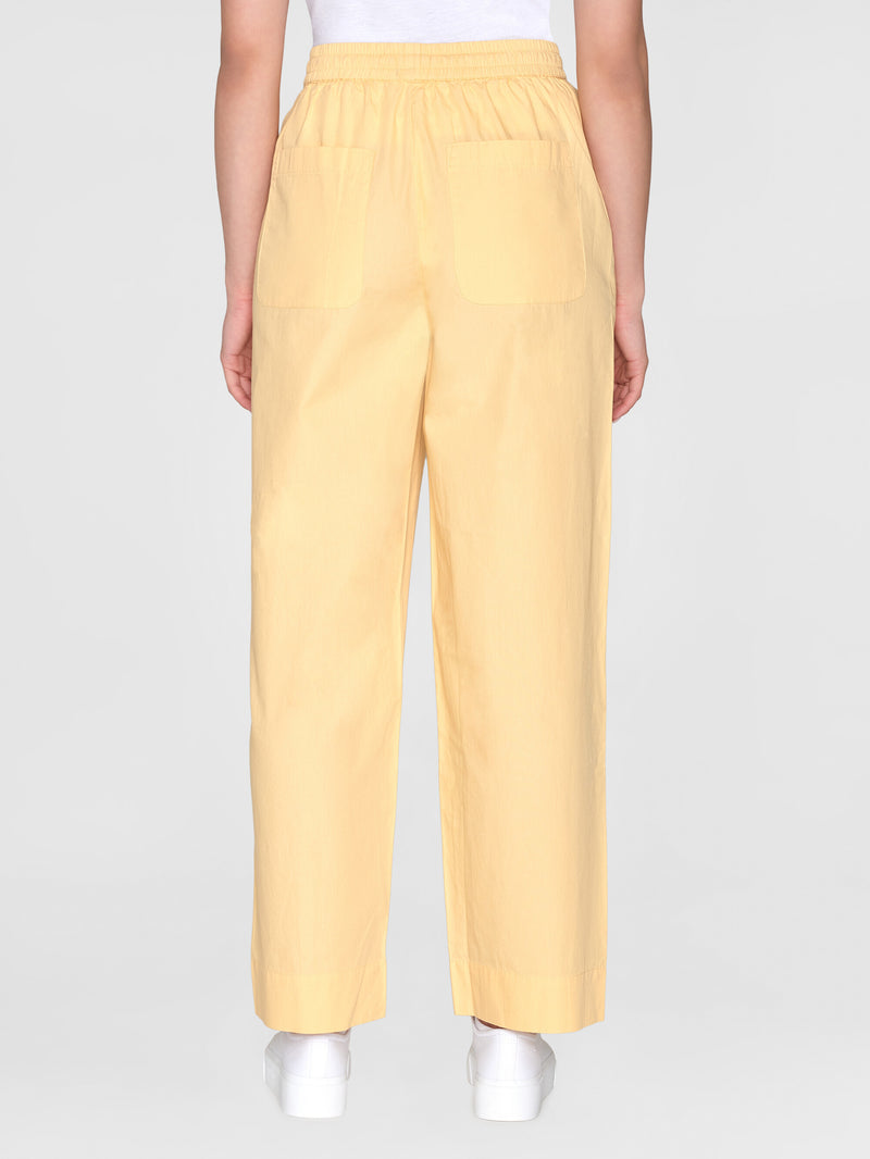 KnowledgeCotton Apparel - WMN CHLOE barrel high-rise poplin elastic waistband pants Pants 1352 Impala