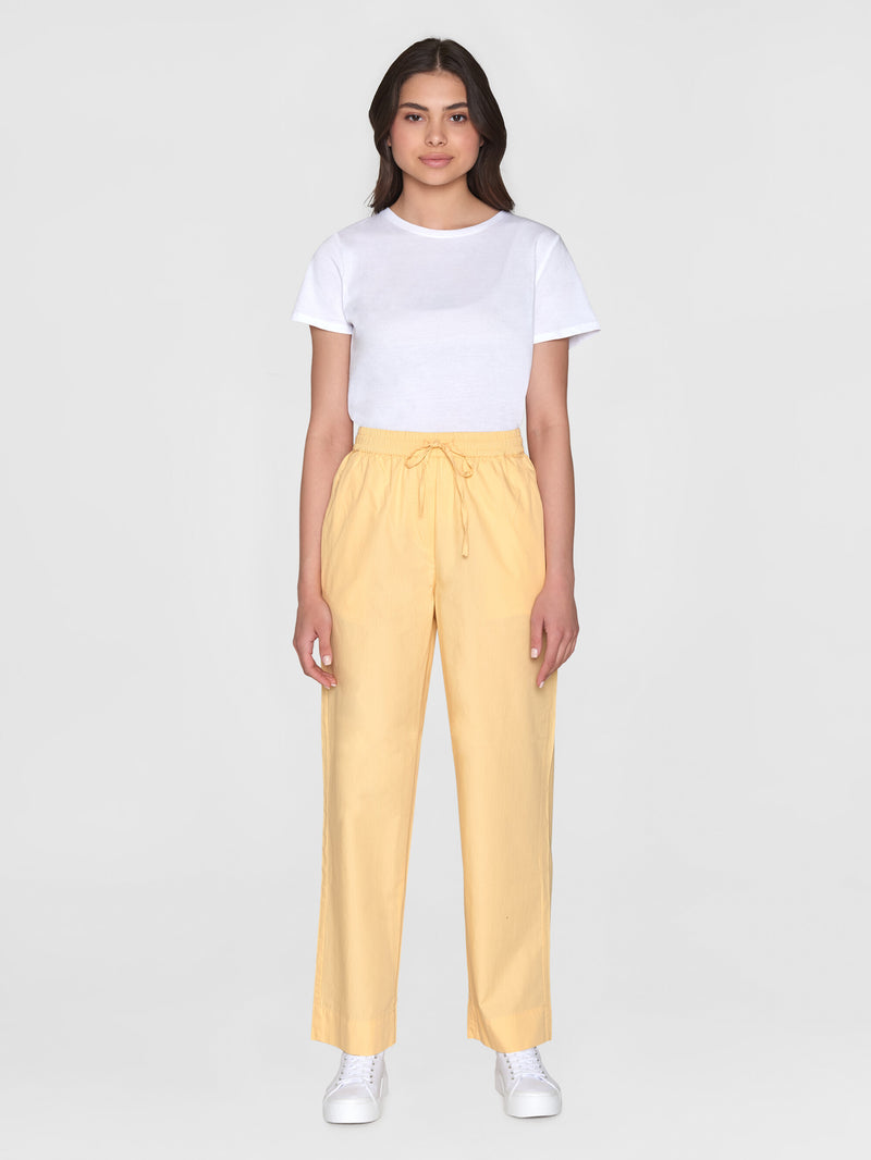 KnowledgeCotton Apparel - WMN CHLOE barrel high-rise poplin elastic waistband pants Pants 1352 Impala