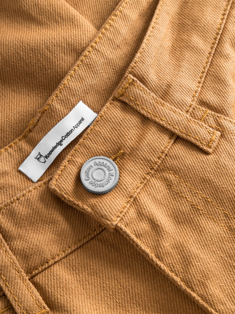 KnowledgeCotton Apparel - WMN CHLOE barrel high-rise twill 5-pocket pants Pants 1366 Brown Sugar