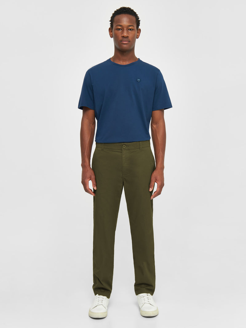 KnowledgeCotton Apparel - MEN CHUCK regular chino poplin pant Pants 1068 Burned Olive