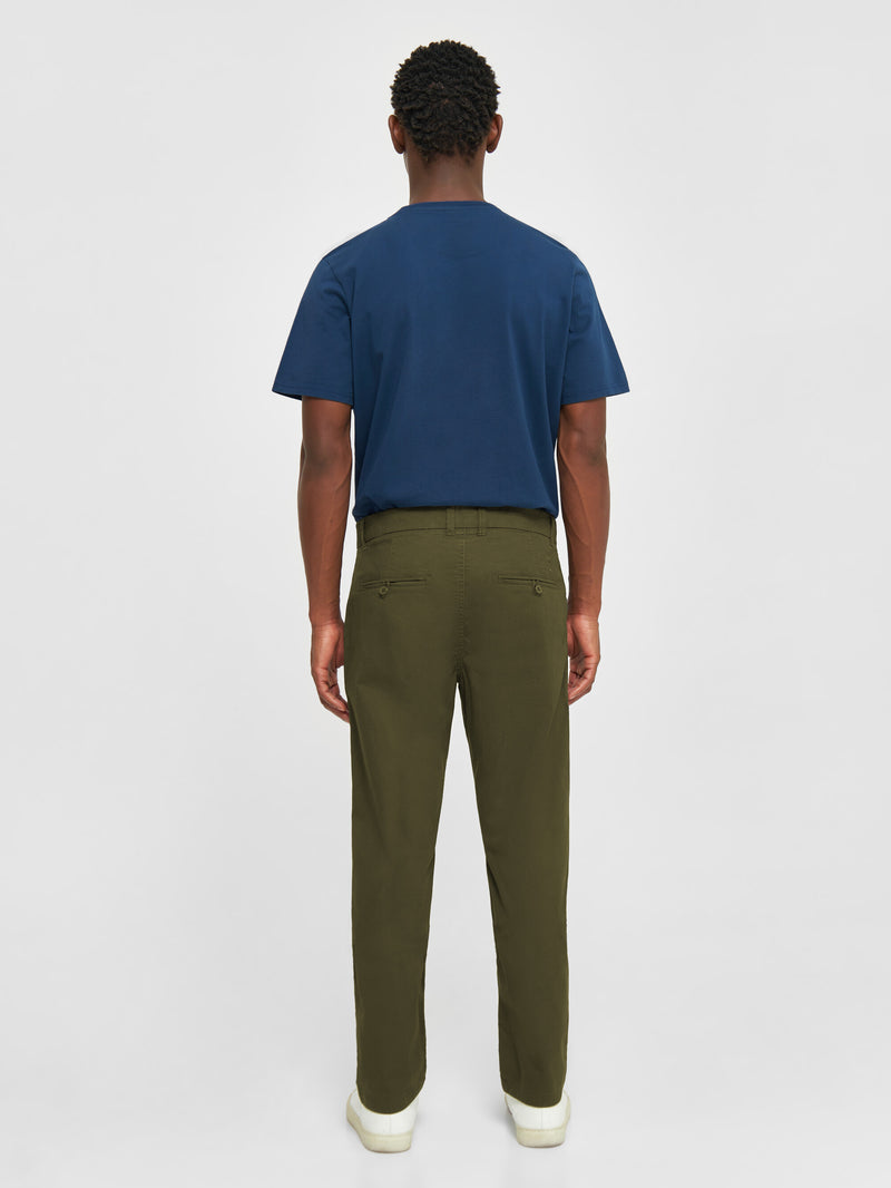 KnowledgeCotton Apparel - MEN CHUCK regular chino poplin pant Pants 1068 Burned Olive