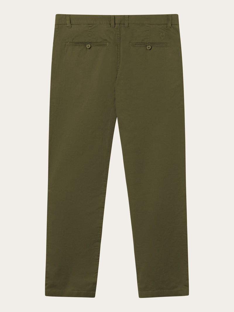 KnowledgeCotton Apparel - MEN CHUCK regular chino poplin pant Pants 1068 Burned Olive