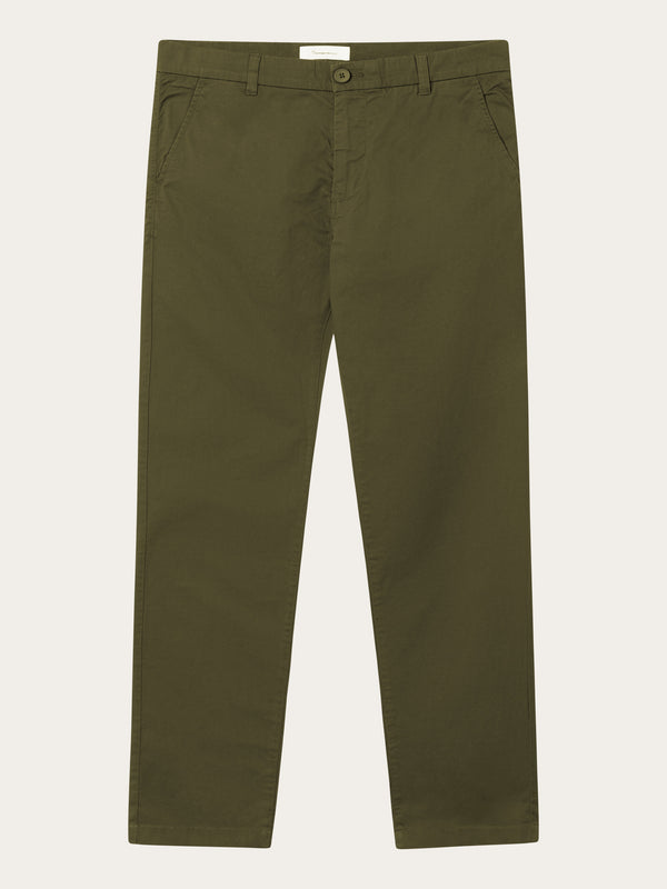 KnowledgeCotton Apparel - MEN CHUCK regular chino poplin pant Pants 1068 Burned Olive