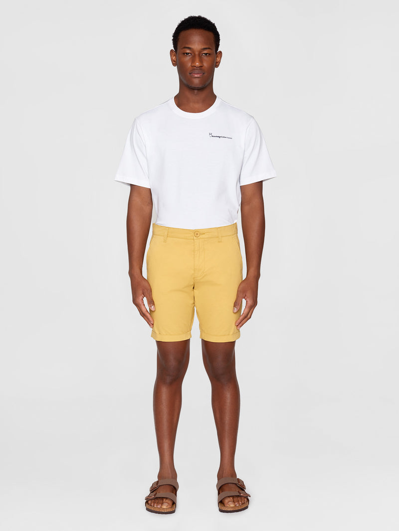 KnowledgeCotton Apparel - MEN CHUCK regular chino poplin shorts Shorts 1475 Olivenite