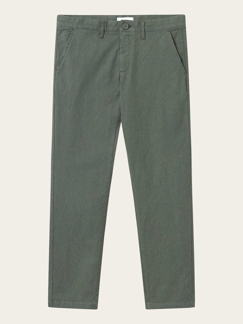 KnowledgeCotton Apparel - MEN CHUCK regular flannel chino pants Pants 1090 Forrest Night