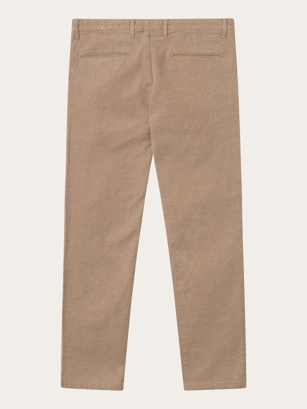 KnowledgeCotton Apparel - MEN CHUCK regular flannel chino pants Pants 1336 Kelp melange