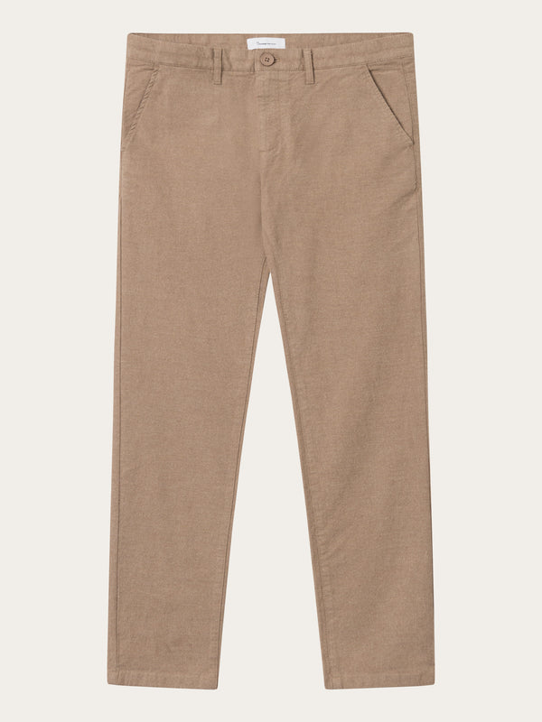 KnowledgeCotton Apparel - MEN CHUCK regular flannel chino pants Pants 1336 Kelp melange