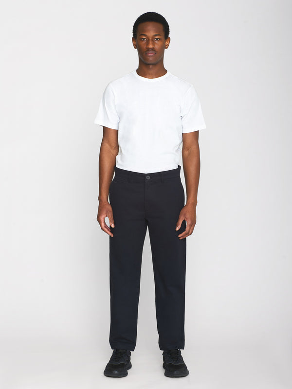 KnowledgeCotton Apparel - MEN CHUCK regular twill chino pants Pants 1300 Black Jet