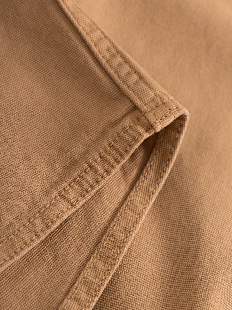 KnowledgeCotton Apparel - MEN Canvas fabric dyed over shirt Overshirts 1366 Brown Sugar