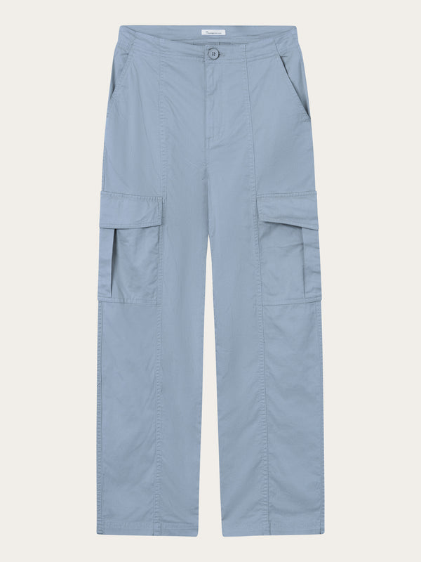 KnowledgeCotton Apparel - WMN Cargo twill pants Pants 1322 Asley Blue