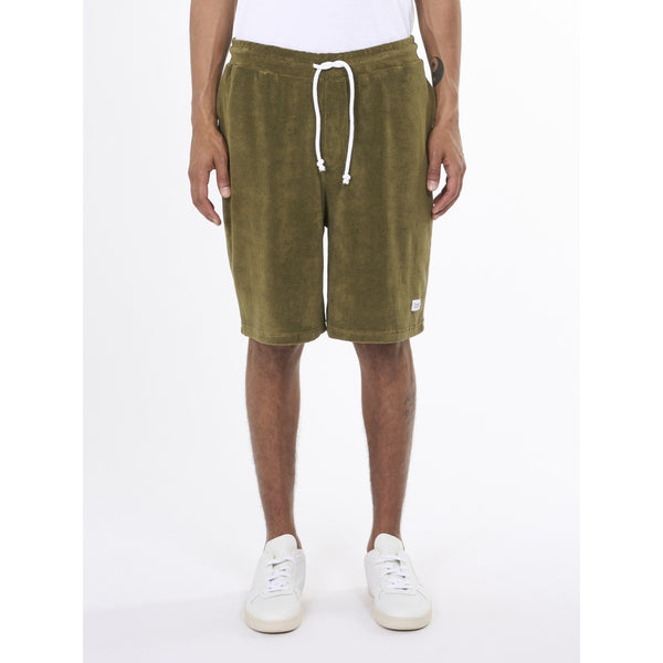 KnowledgeCotton Apparel - MEN Casual terry shorts Shorts 1068 Burned Olive