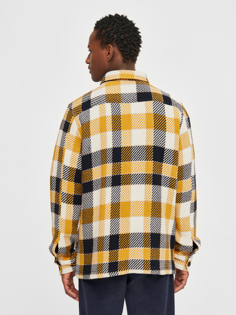 KnowledgeCotton Apparel - MEN Checked overshirt Overshirts 7024 Yellow check