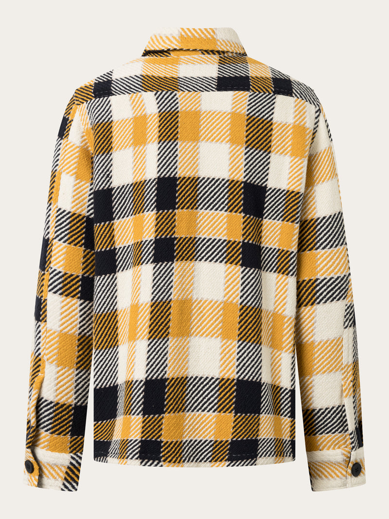 KnowledgeCotton Apparel - MEN Checked overshirt Overshirts 7024 Yellow check