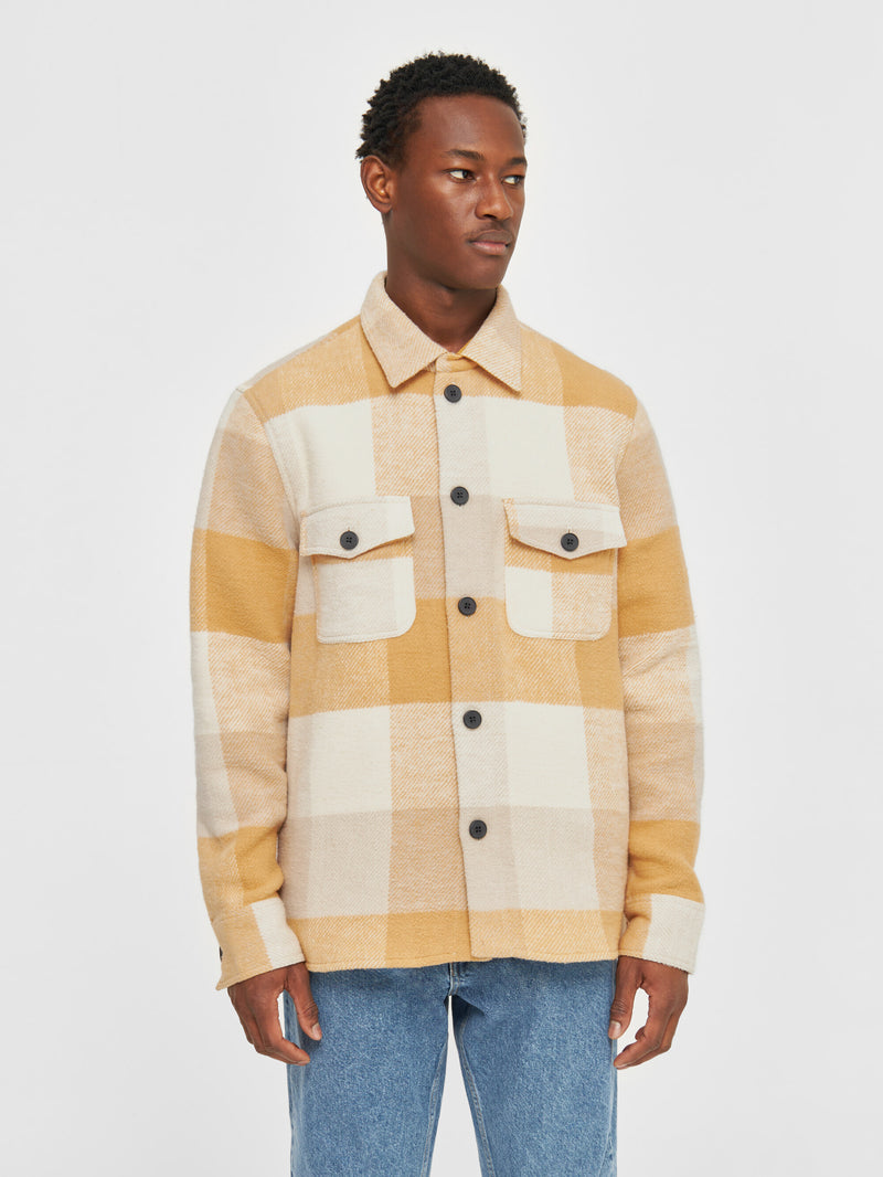 KnowledgeCotton Apparel - MEN Checked overshirt Overshirts 7024 Yellow check