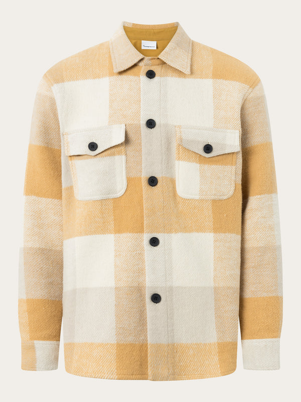 KnowledgeCotton Apparel - MEN Checked overshirt Overshirts 7024 Yellow check