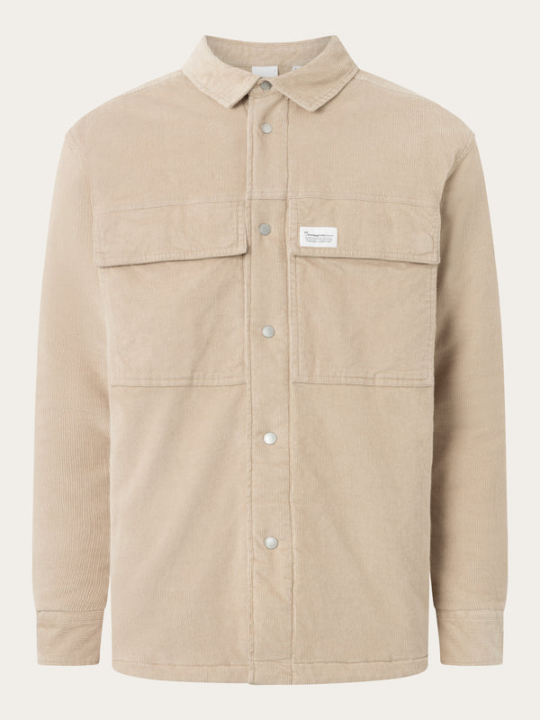 KnowledgeCotton Apparel - MEN Corduroy overshirt Overshirts 1228 Light feather gray