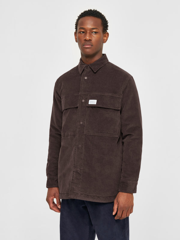 KnowledgeCotton Apparel - MEN Corduroy overshirt Overshirts 1394 Chocolate Plum