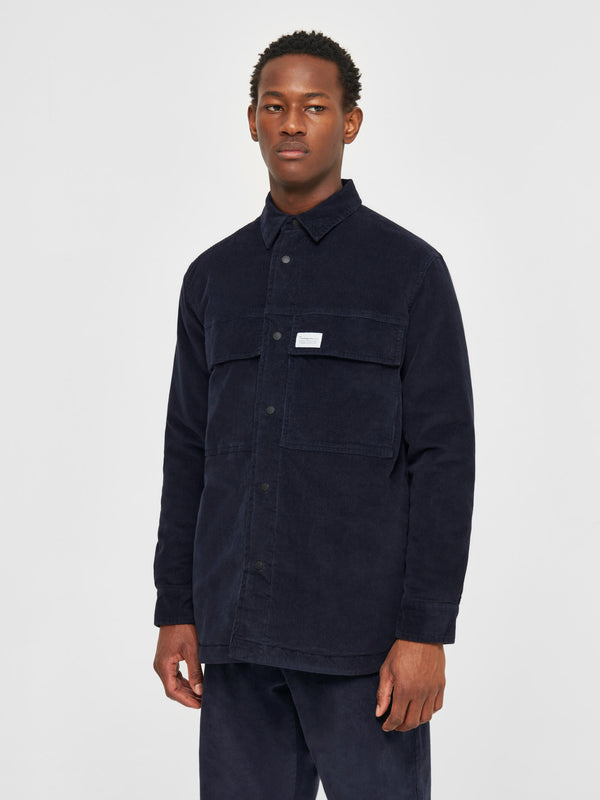 KnowledgeCotton Apparel - MEN Corduroy overshirt Overshirts 1412 Night Sky