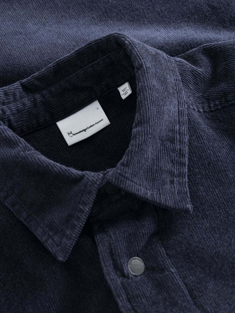 KnowledgeCotton Apparel - MEN Corduroy overshirt Overshirts 1412 Night Sky