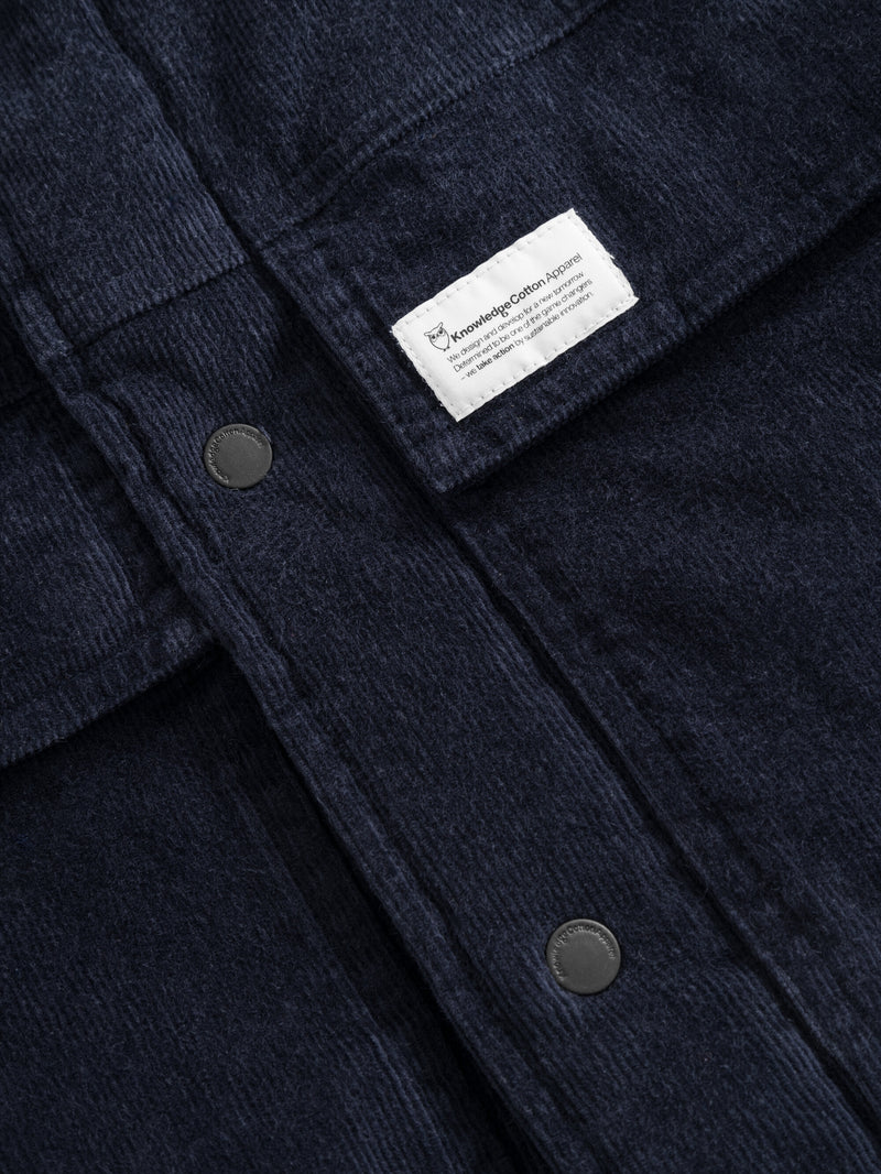 KnowledgeCotton Apparel - MEN Corduroy overshirt Overshirts 1412 Night Sky