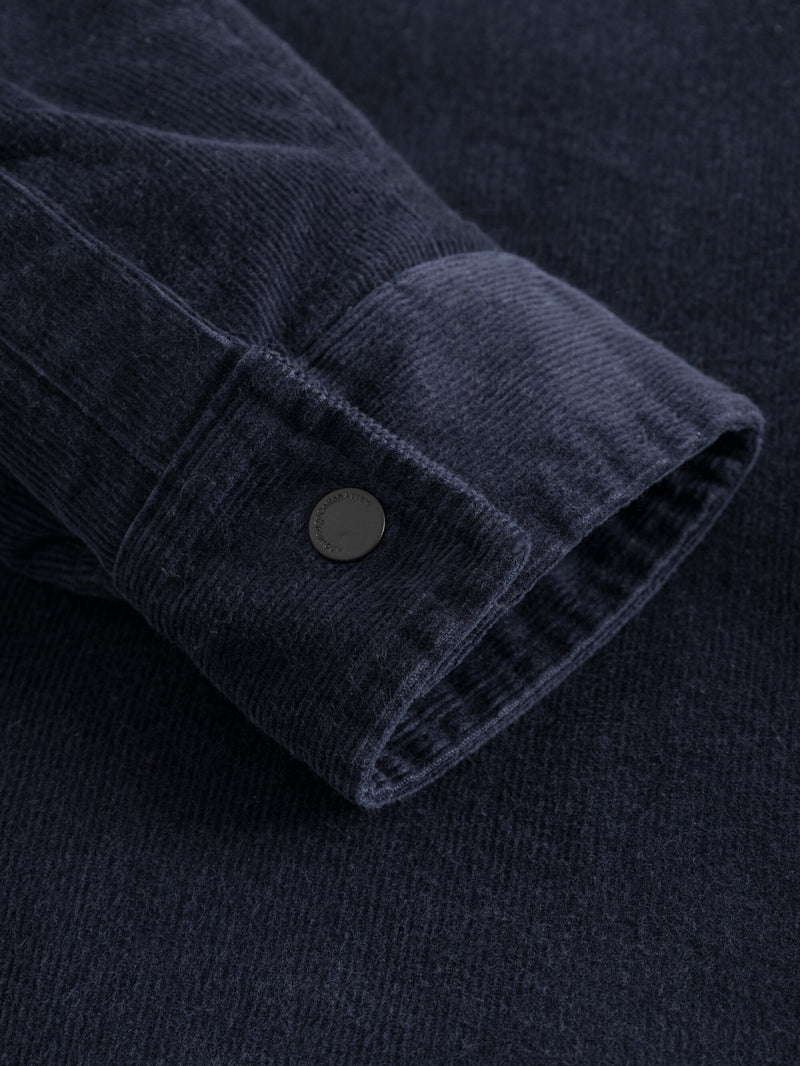 KnowledgeCotton Apparel - MEN Corduroy overshirt Overshirts 1412 Night Sky