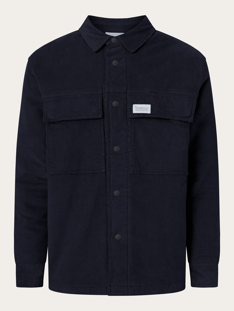 KnowledgeCotton Apparel - MEN Corduroy overshirt Overshirts 1412 Night Sky