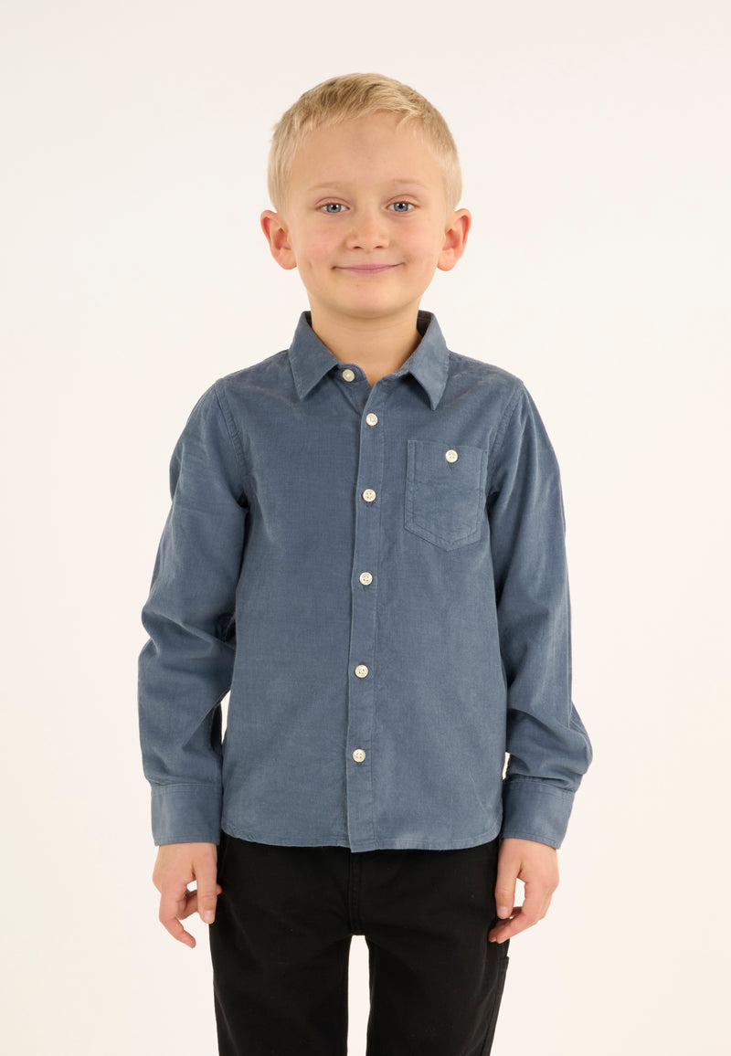 KnowledgeCotton Apparel - YOUNG Corduroy shirt Shirts 1361 China Blue