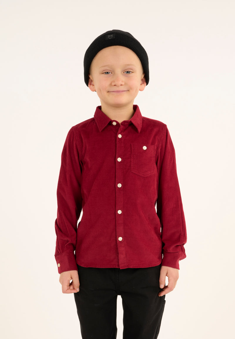 KnowledgeCotton Apparel - YOUNG Corduroy shirt Shirts 1364 Rhubarb