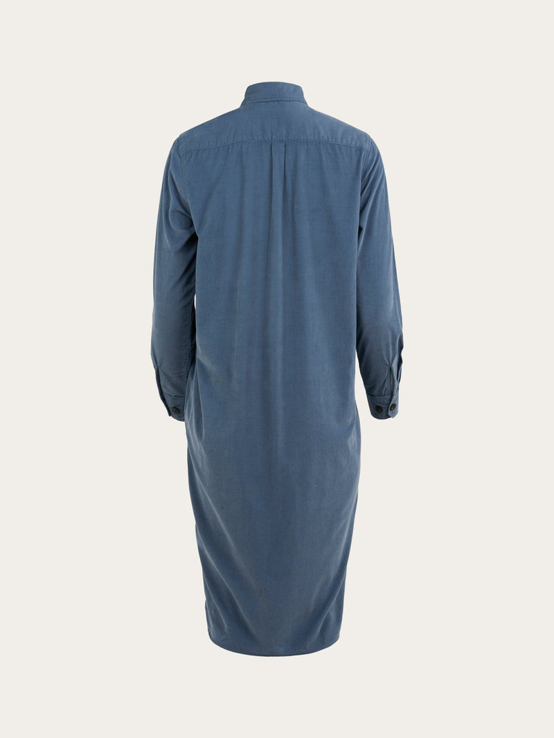 KnowledgeCotton Apparel - WMN Corduroy shirt dress Dresses 1361 China Blue