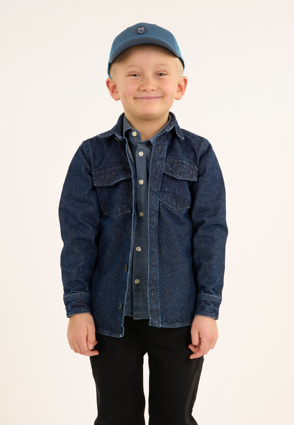 KnowledgeCotton Apparel - YOUNG Denim overshirt REBORN™ Shirts 3051 Classic indigo