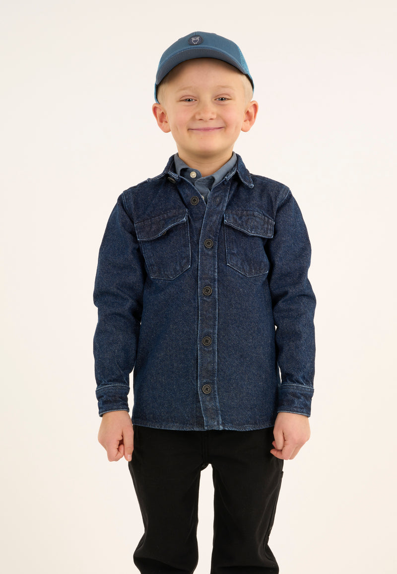 KnowledgeCotton Apparel - YOUNG Denim overshirt REBORN™ Shirts 3051 Classic indigo