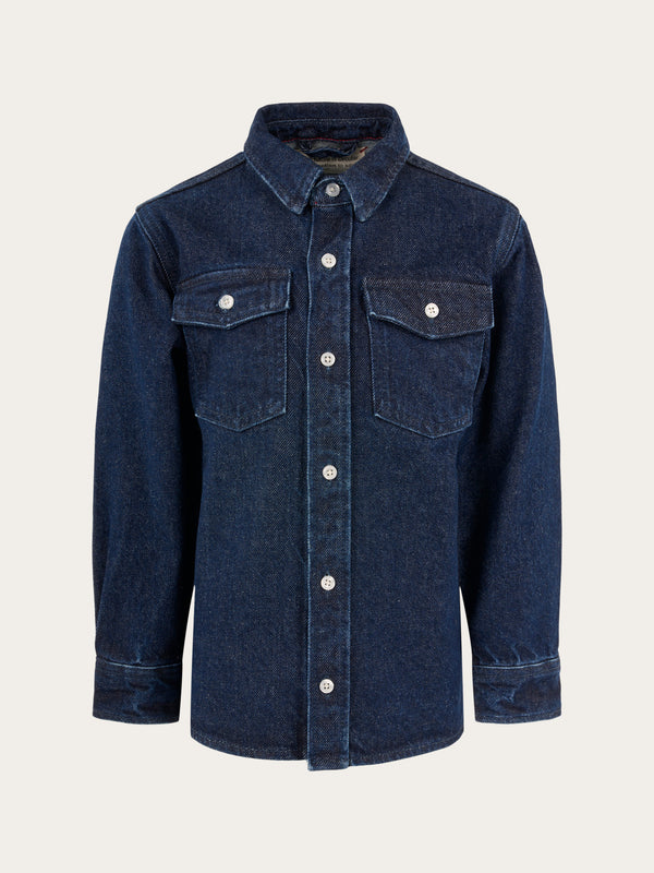 KnowledgeCotton Apparel - YOUNG Denim overshirt REBORN™ Shirts 3051 Classic indigo