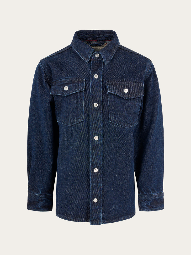 KnowledgeCotton Apparel - YOUNG Denim overshirt REBORN™ Shirts 3051 Classic indigo