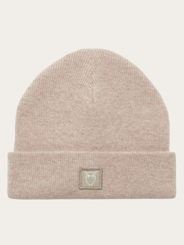 KnowledgeCotton Apparel - UNI Dubbellager ullbeanie Hats 1074 Nature Melange