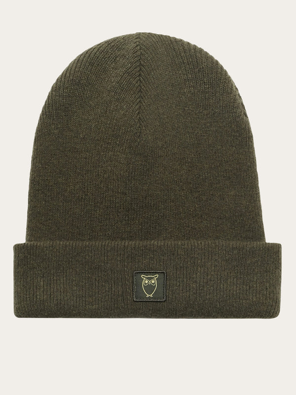 KnowledgeCotton Apparel - UNI Dubbellager ullbeanie Hats 1090 Forrest Night