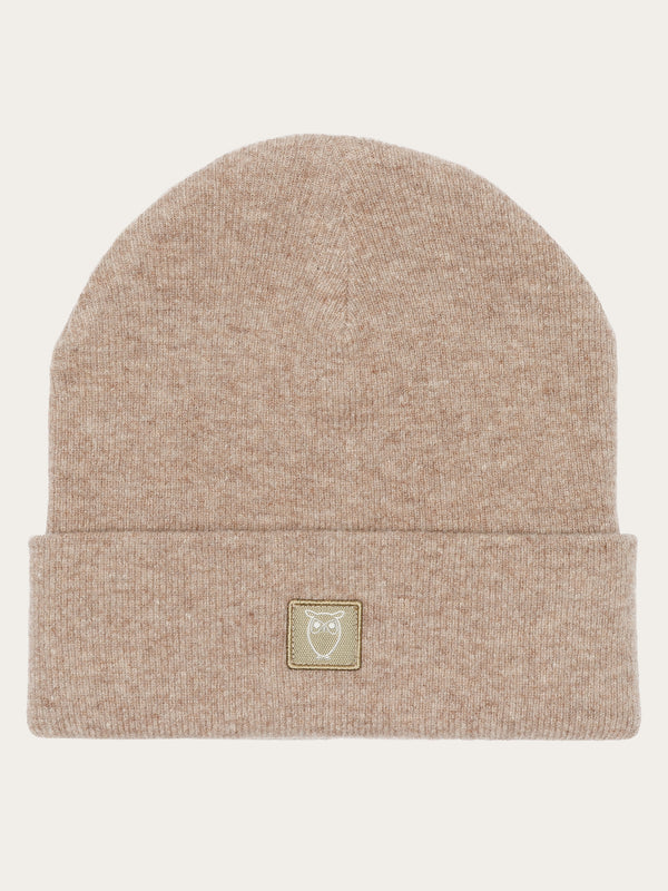 KnowledgeCotton Apparel - UNI Dubbellager ullbeanie Hats 1336 Kelp melange