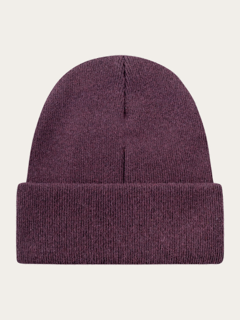 KnowledgeCotton Apparel - UNI Dubbellager ullbeanie Hats 1404 Deep Mahogany