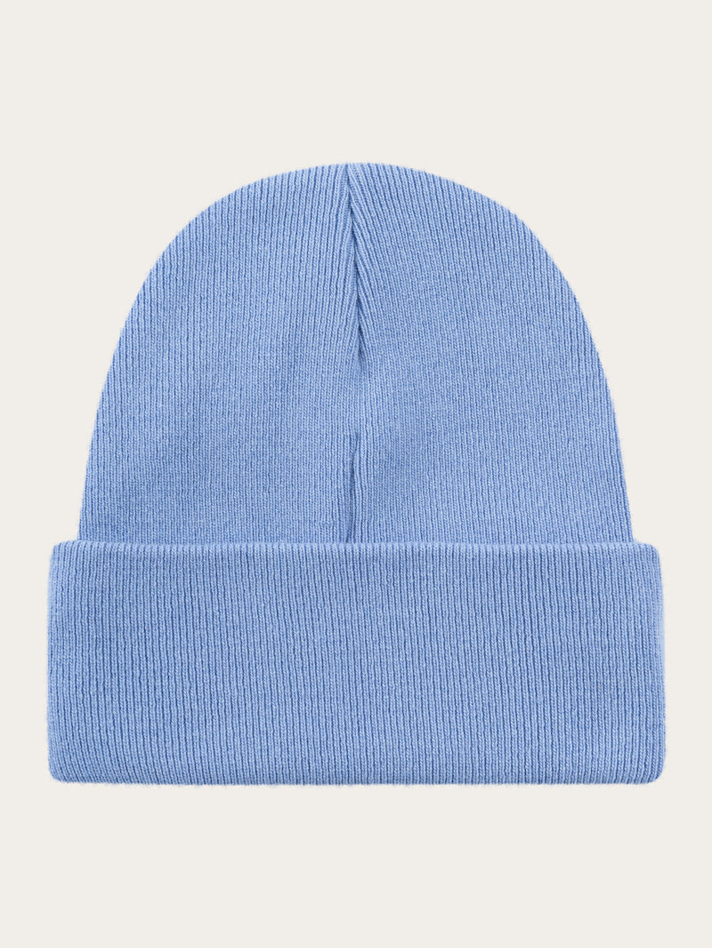 KnowledgeCotton Apparel - UNI Dubbellager ullbeanie Hats 1414 Dusty Blue Melange