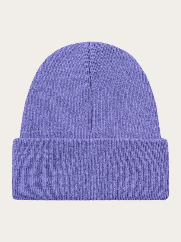 KnowledgeCotton Apparel - UNI Dubbellager ullbeanie Hats 1418 Violet Tulip