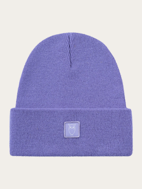 KnowledgeCotton Apparel - UNI Dubbellager ullbeanie Hats 1418 Violet Tulip