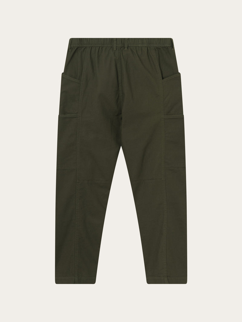 KnowledgeCotton Apparel - MEN ELM carrot canvas belt pants Pants 1090 Forrest Night