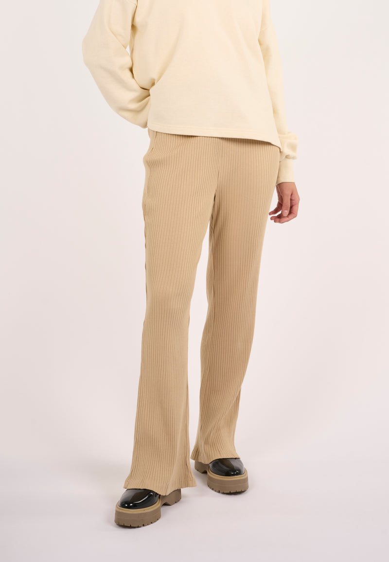 KnowledgeCotton Apparel - WMN Flared Lenzing™ pants Pants 1347 Safari