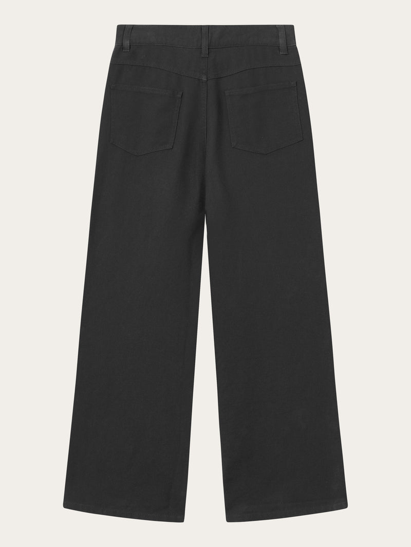 KnowledgeCotton Apparel - WMN GALE straight mid-rise canvas 5-pocket pants Pants 1300 Black Jet