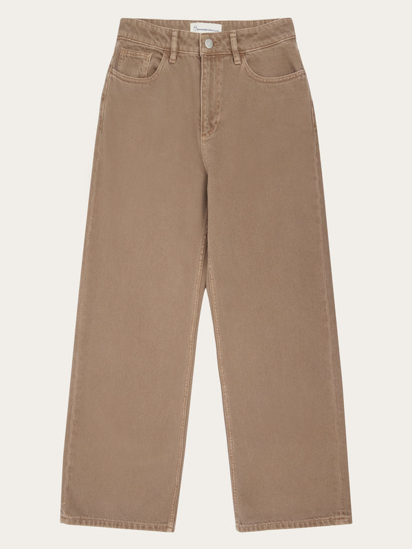 KnowledgeCotton Apparel - WMN GALE straight mid-rise twill 5-pocket pants - GOTS/Vegan Pants 1441 Tiramisu