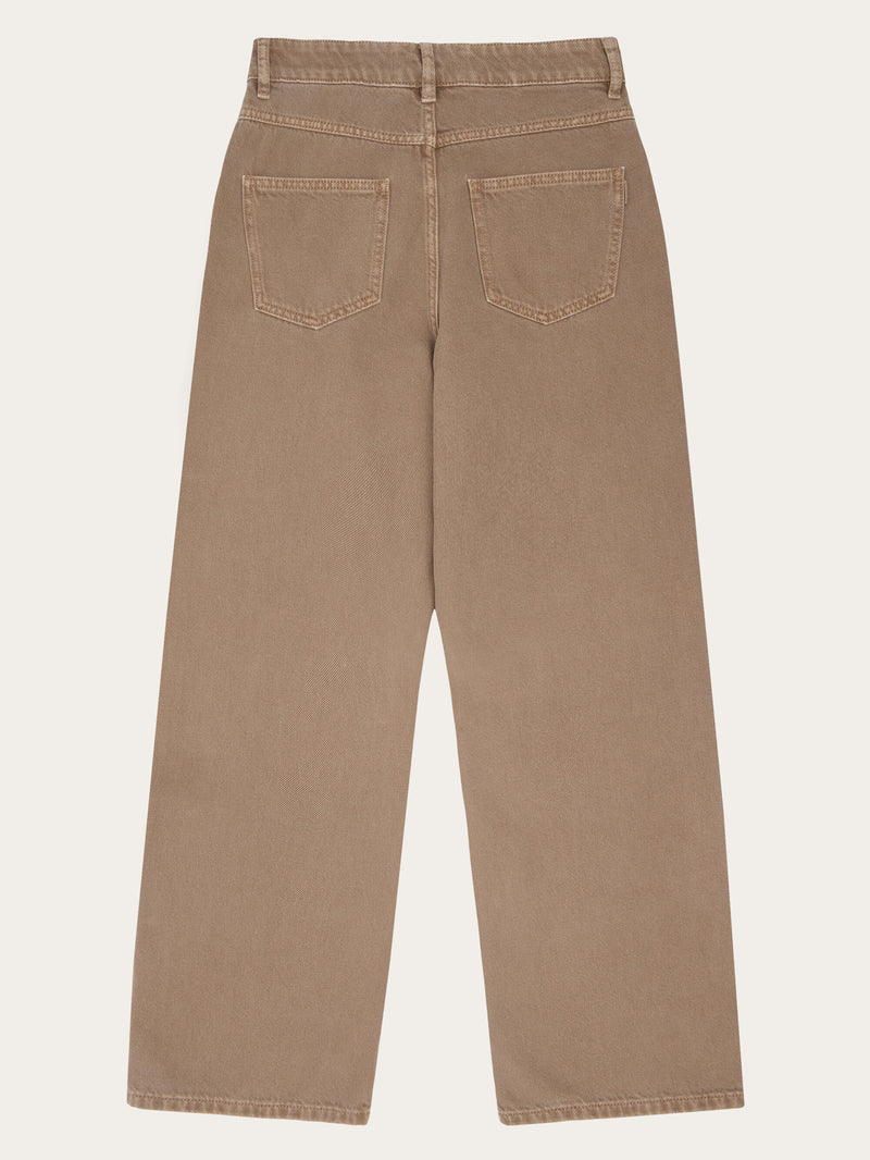 KnowledgeCotton Apparel - WMN GALE straight mid-rise twill 5-pocket pants - GOTS/Vegan Pants 1441 Tiramisu